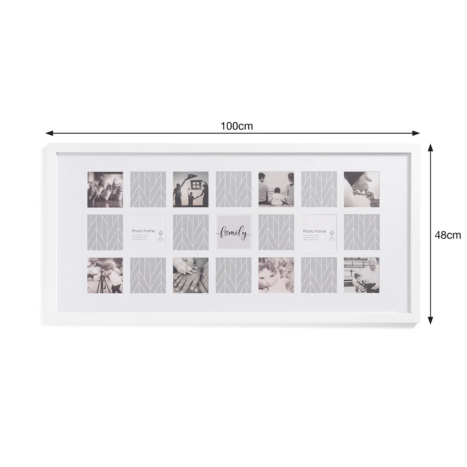 Box Photo Frame - 48x100cm - White 4 Box Photo Frame - 48x100cm - White - Image 4