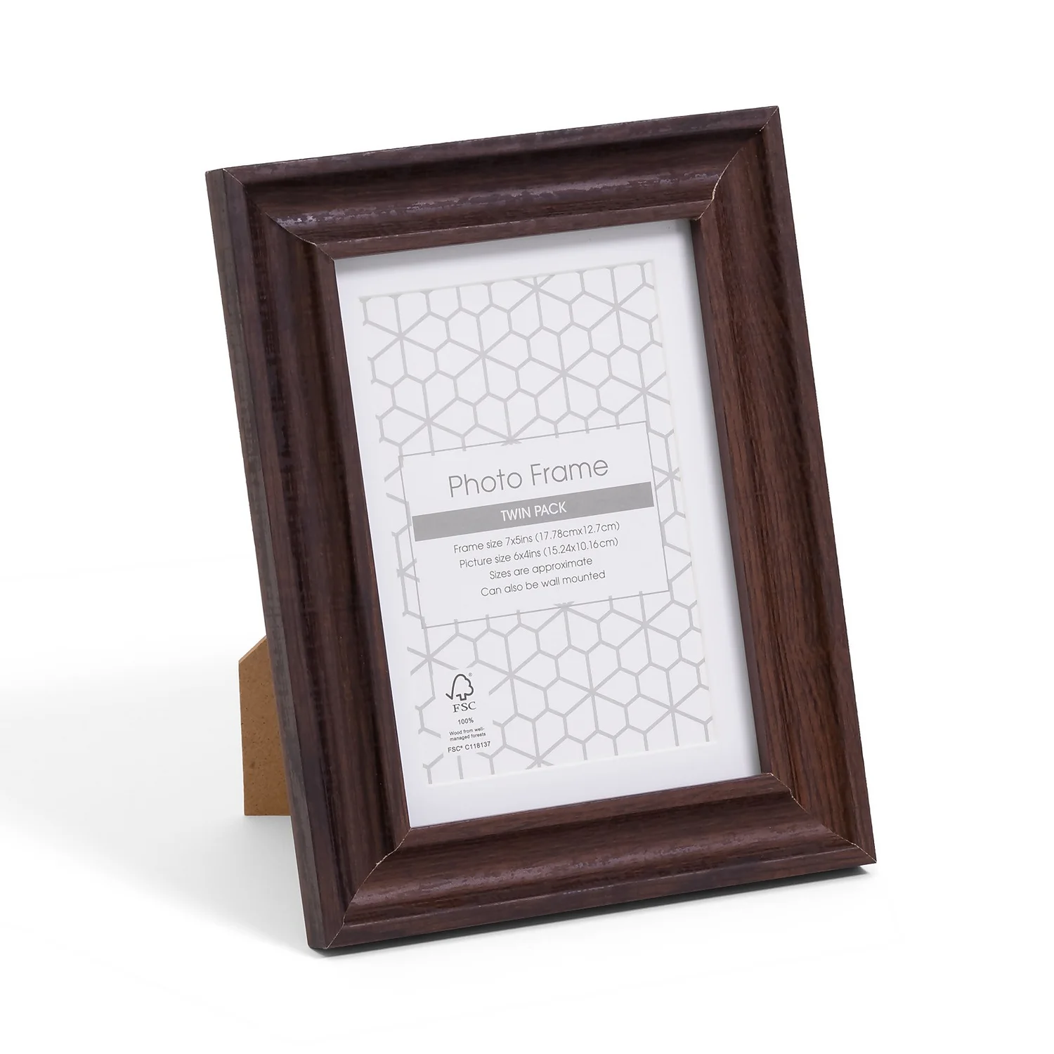 Twin Pack Of Photo Frames - Walnut - 6x4in 3 Twin Pack Of Photo Frames - Walnut - 6x4in - Image 3