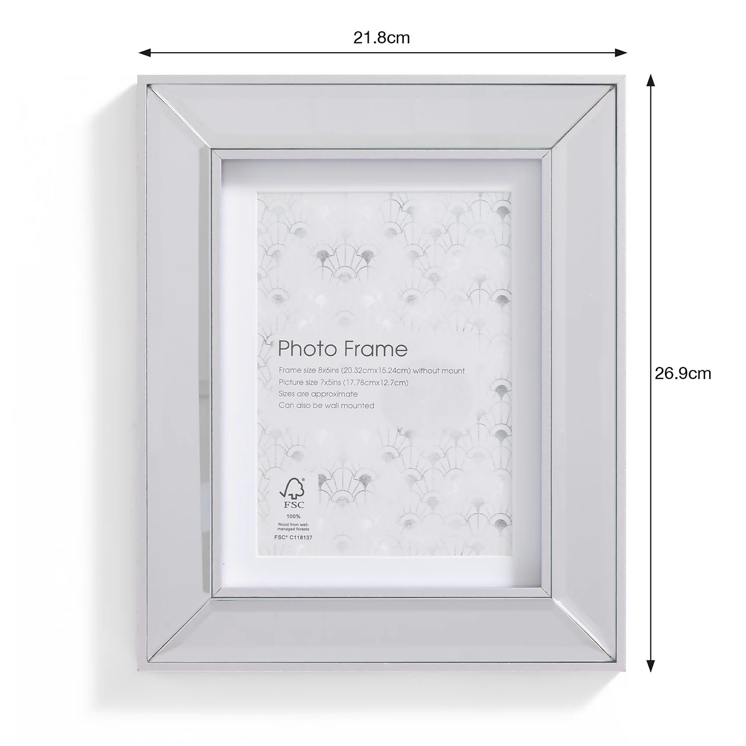 Bevelled Photo Frame 7x5 Silver. 5 Bevelled Photo Frame 7x5 Silver. - Image 5