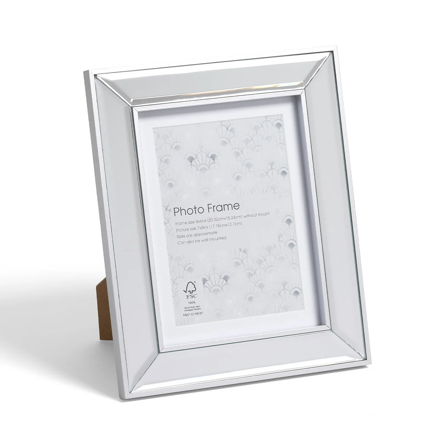 Bevelled Photo Frame 7x5 Silver. 4 Bevelled Photo Frame 7x5 Silver. - Image 4