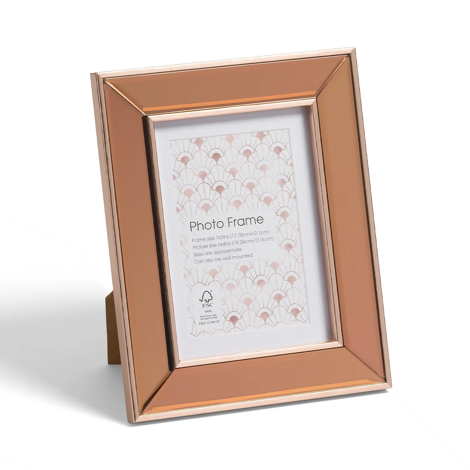 Bevelled Photo Frame - 6x4in - Rose Gold 4 Bevelled Photo Frame - 6x4in - Rose Gold - Image 4