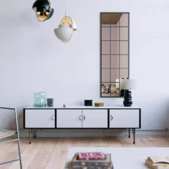 Black Metal Rectangle Window Pane Leaning Mirror - 150x50cm 5 Black Metal Rectangle Window Pane Leaning Mirror - 150x50cm -Curver Shop 13031833 6844893868642896