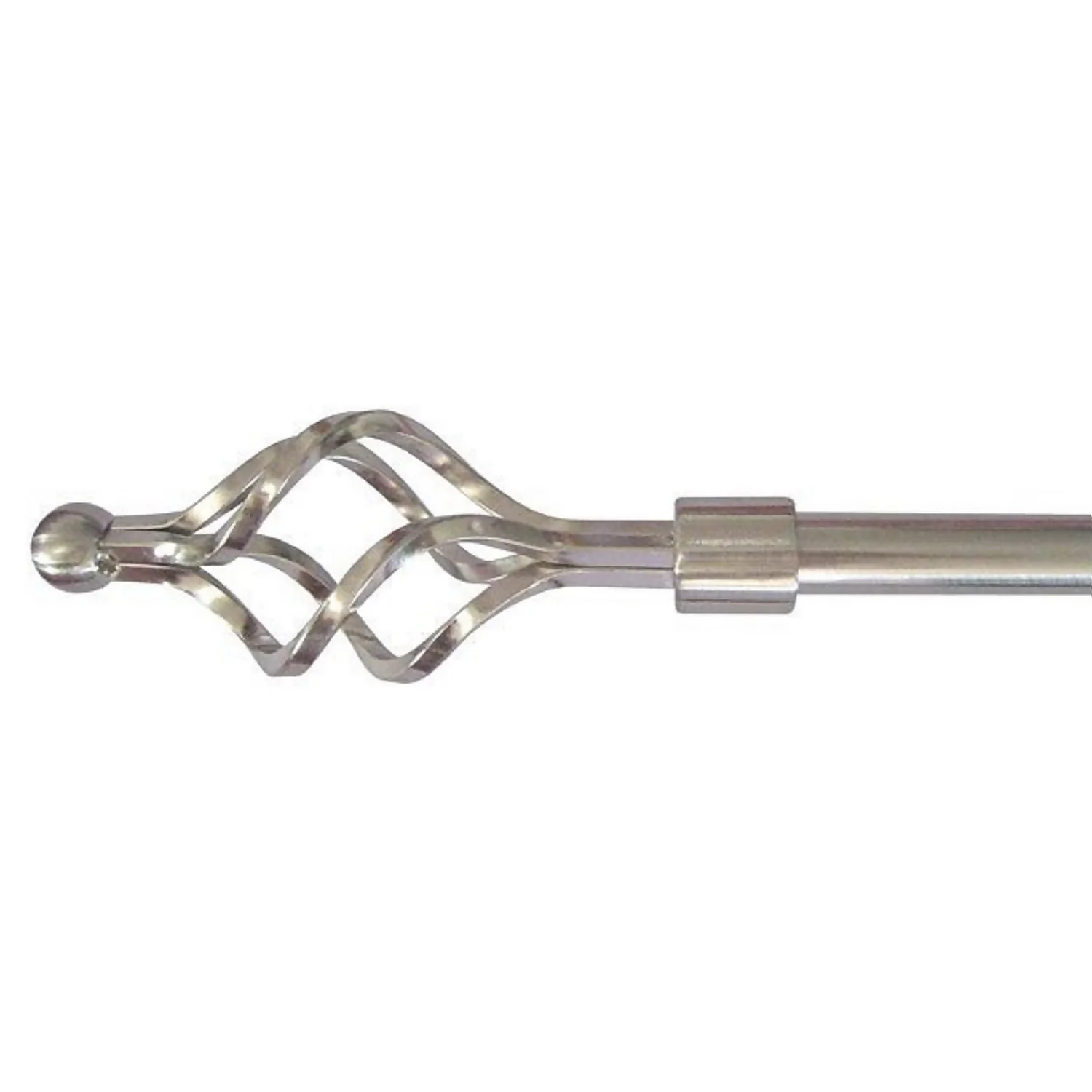 Extendable Cage Finial Curtain Pole - Satin Steel - 1.7-3m (16/19mm) 1 Extendable Cage Finial Curtain Pole - Satin Steel - 1.7-3m (16/19mm)
