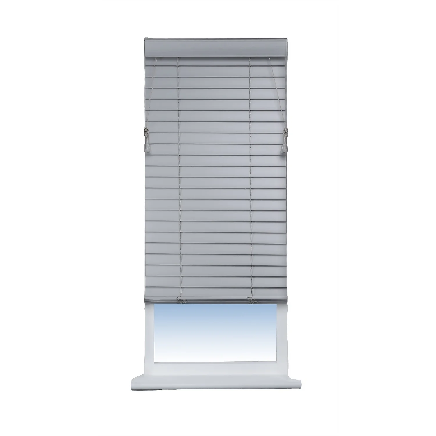 50mm Faux Wood Venetian Blind - 120cm - Grey 1 50mm Faux Wood Venetian Blind - 120cm - Grey