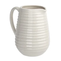 Crackle Effect Ribbed Jug - White -Curver Shop 13036255 2824894568141925