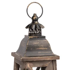 Small Wooden Lantern - Walnut -Curver Shop 13036256 2874894568011599