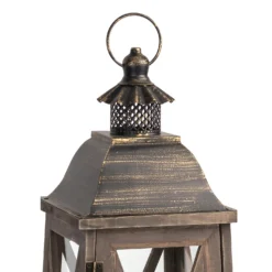 Large Wooden Lantern - Walnut -Curver Shop 13036257 1354894567970397