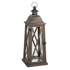 Large Wooden Lantern - Walnut