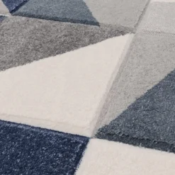 Carved Geo Rug - Denim - 120x170cm -Curver Shop 13112206 1754874879921511