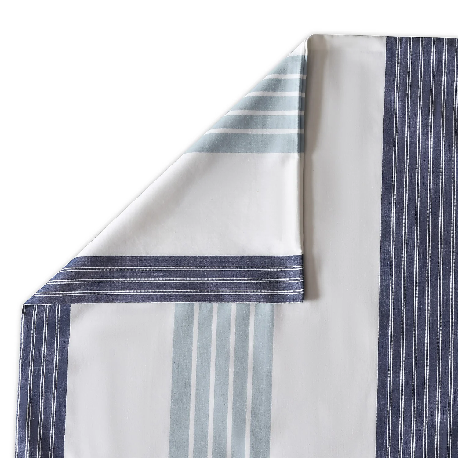 The Willow Manor 100% Cotton Percale Double Duvet Set Oxford Stripe - Blue 3 The Willow Manor 100% Cotton Percale Double Duvet Set Oxford Stripe - Blue - Image 3