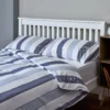 The Willow Manor 100% Cotton Percale Double Duvet Set Oxford Stripe - Blue