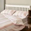 The Willow Manor 100% Cotton Percale Double Duvet Set Oxford Stripe - Blush