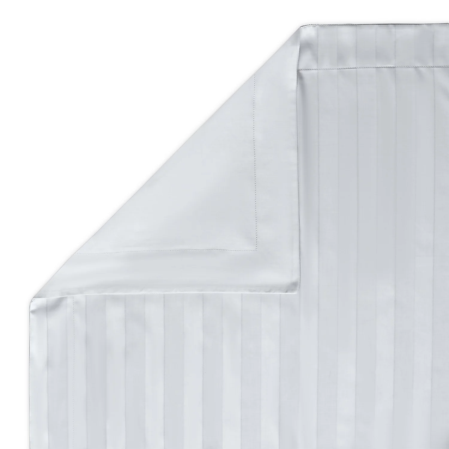 The Willow Manor Egyptian Cotton Sateen 300 Thread Count King Duvet Set Woven Stripe - Glacier White 3 The Willow Manor Egyptian Cotton Sateen 300 Thread Count King Duvet Set Woven Stripe - Glacier White - Image 3