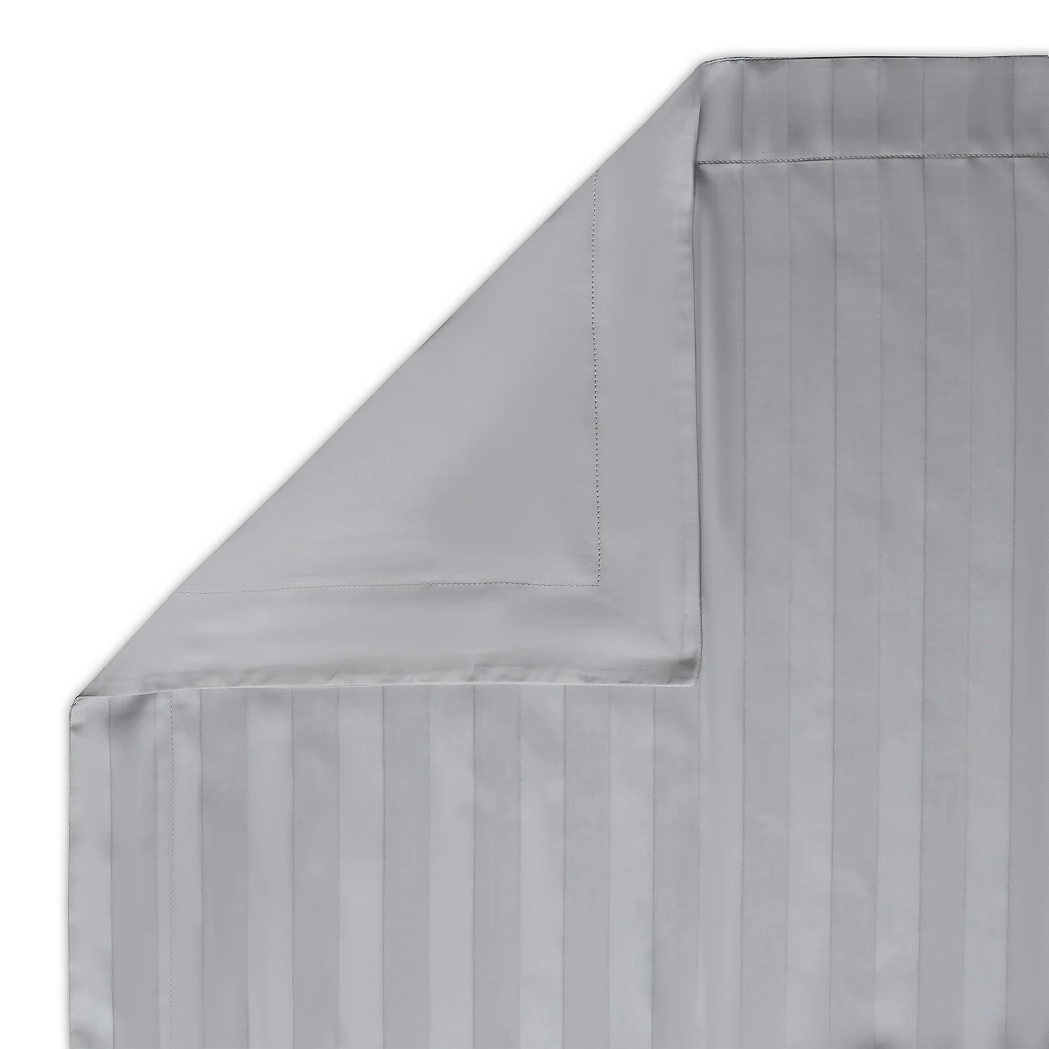 The Willow Manor Egyptian Cotton Sateen 300 Thread Count Single Duvet Set Woven Stripe - Pearl Grey 3 The Willow Manor Egyptian Cotton Sateen 300 Thread Count Single Duvet Set Woven Stripe - Pearl Grey - Image 3