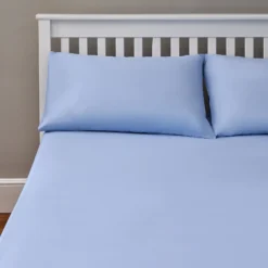 The Willow Manor Easy Care Percale King Fitted Sheet - Light Blue