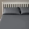 The Willow Manor Easy Care Percale King Fitted Sheet - Charcoal