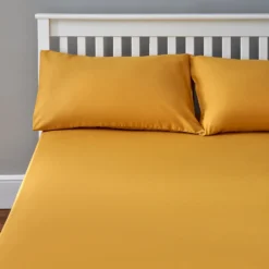 The Willow Manor Easy Care Percale King Fitted Sheet - Ochre