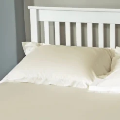 The Willow Manor 100% Cotton Percale Oxford Pillowcase Pair - Ivory