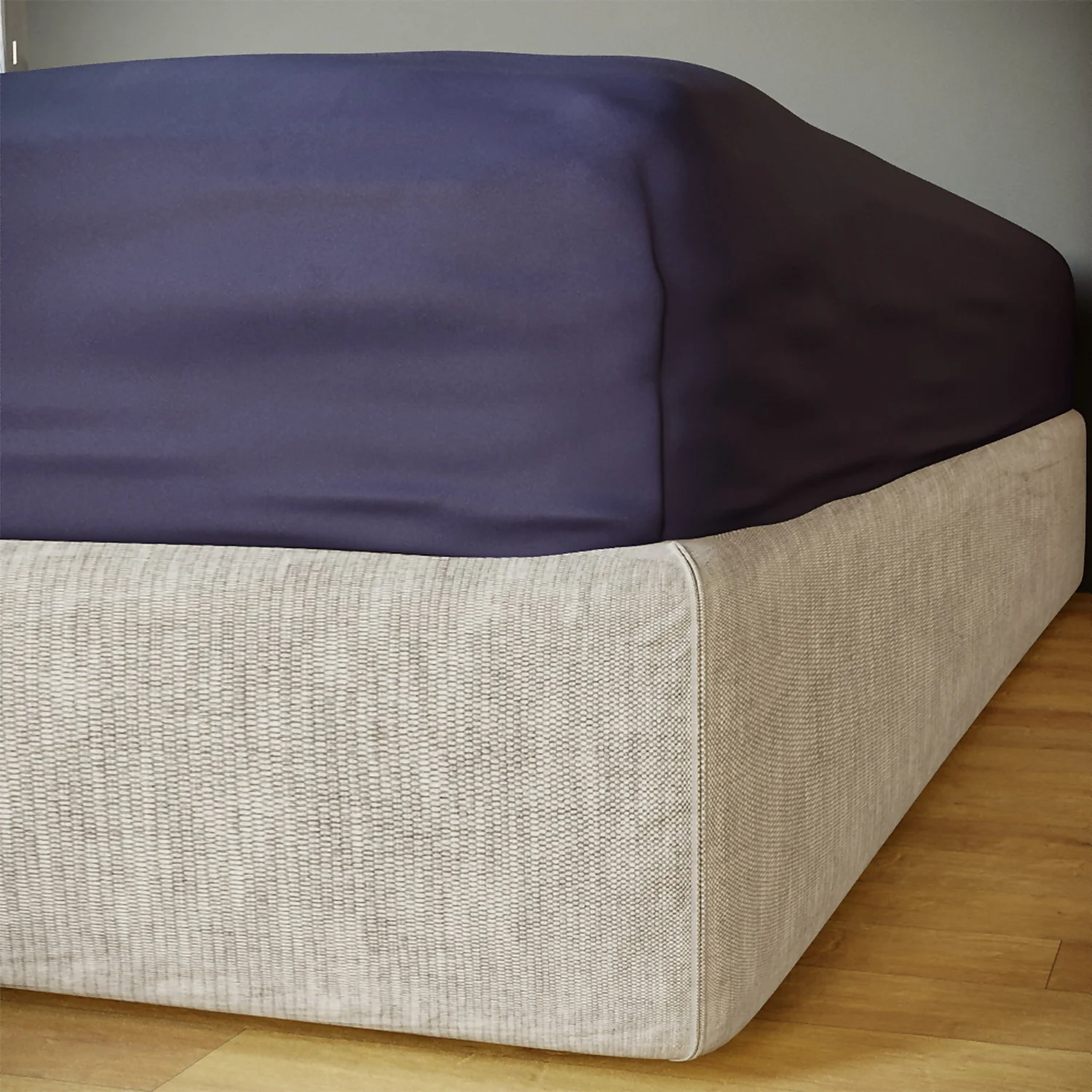 The Willow Manor Egyptian Cotton Sateen 300 Thread Count Double Fitted Sheet - Steel 2 The Willow Manor Egyptian Cotton Sateen 300 Thread Count Double Fitted Sheet - Steel - Image 2