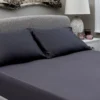 The Willow Manor Egyptian Cotton Sateen 300 Thread Count Double Fitted Sheet - Steel