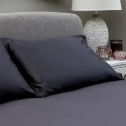 The Willow Manor Egyptian Cotton 300 Thread Count Pillowcase Pair - Steel