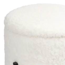 Tori Boucle Footstool - White -Curver Shop 13130402 4014919264478354