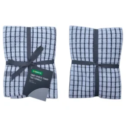 Set Of Grey Check Terry Towels -Curver Shop 13133457 5524943563160853