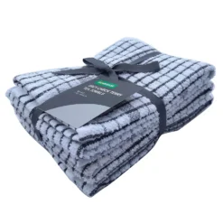 Set Of Grey Check Terry Towels