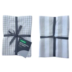 Set Of 3 White & Natural Tea Towels -Curver Shop 13133458 5054943563279413
