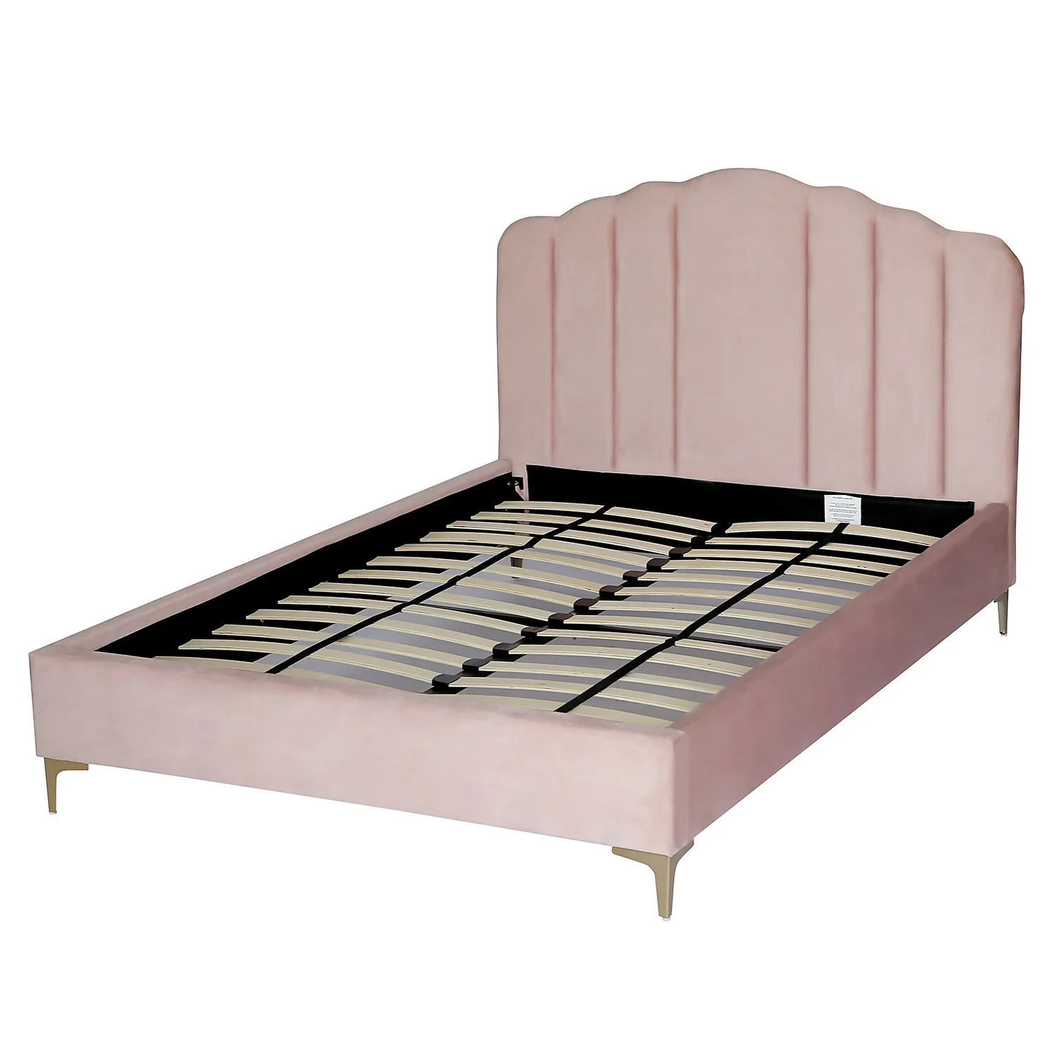 Sophia Scallop Double Bed - Blush 1 Sophia Scallop Double Bed - Blush