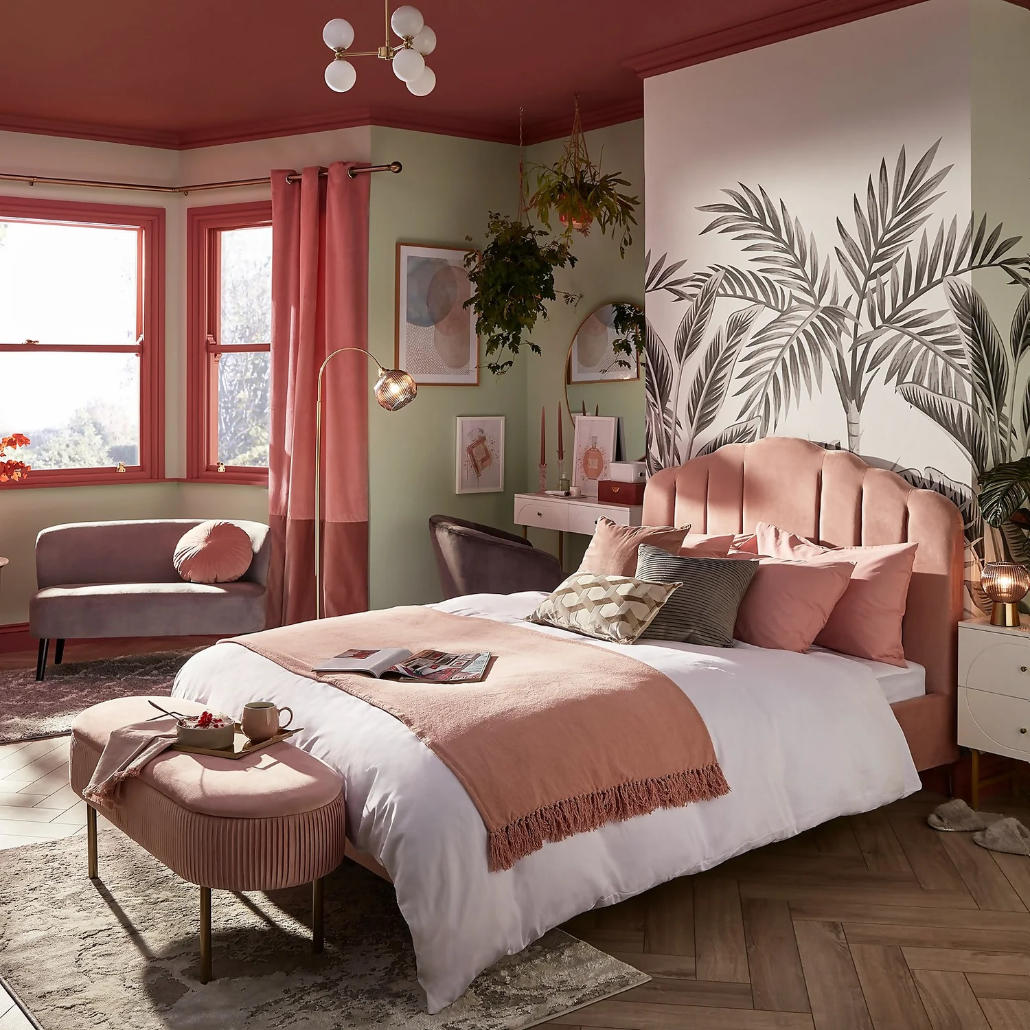 Sophia Scallop Double Bed - Blush 2 Sophia Scallop Double Bed - Blush - Image 2