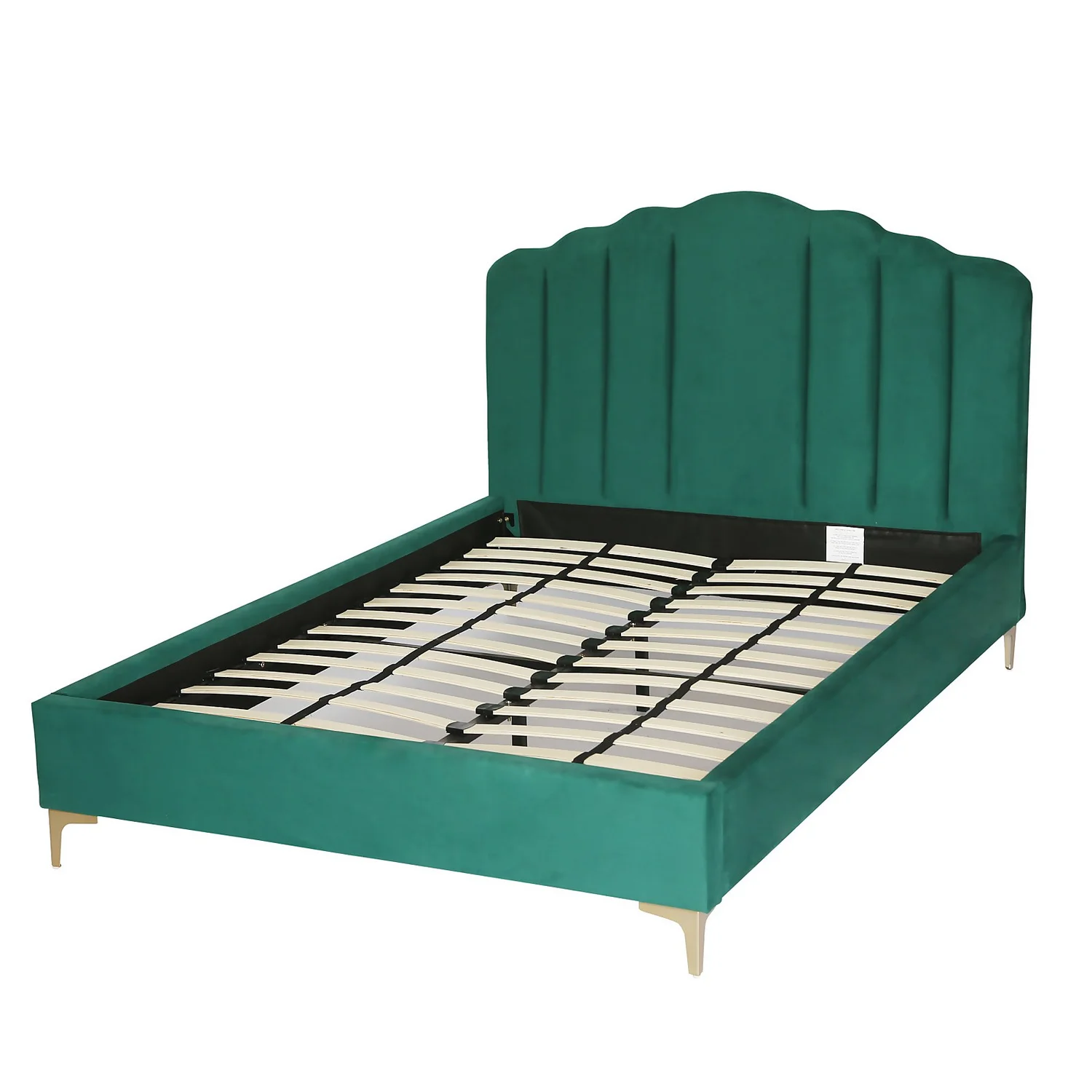 Sophia Scallop Double Bed - Emerald 1 Sophia Scallop Double Bed - Emerald