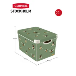 Curver Stockholm Bees Deco Storage Box - Green - 22L -Curver Shop 13169626 1944898511856227
