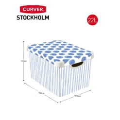 Curver Stockholm Coastal Deco Storage Box - Blue & White - 22L 11 Curver Stockholm Coastal Deco Storage Box - Blue & White - 22L -Curver Shop 13169627 2014898511737109