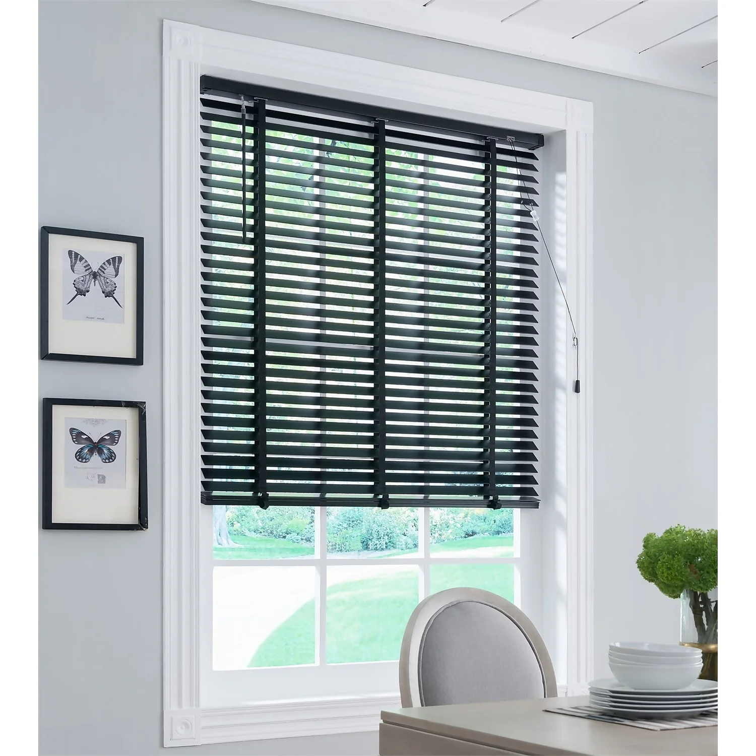 50mm Wood Venetian Blind - Black - 140x160cm 3 50mm Wood Venetian Blind - Black - 140x160cm - Image 3