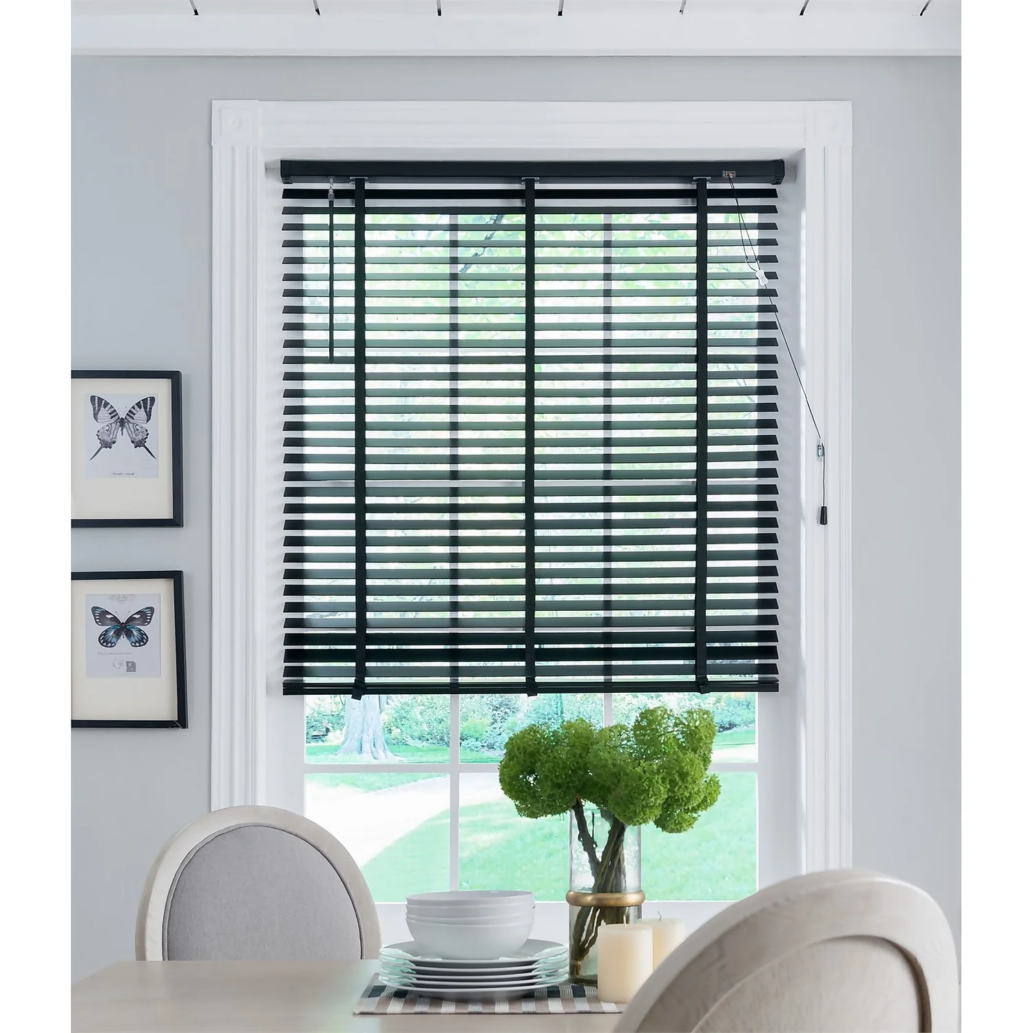 50mm Wood Venetian Blind - Black - 80x160cm 2 50mm Wood Venetian Blind - Black - 80x160cm - Image 2