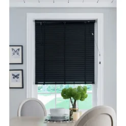 50mm Wood Venetian Blind - Black - 110x160cm