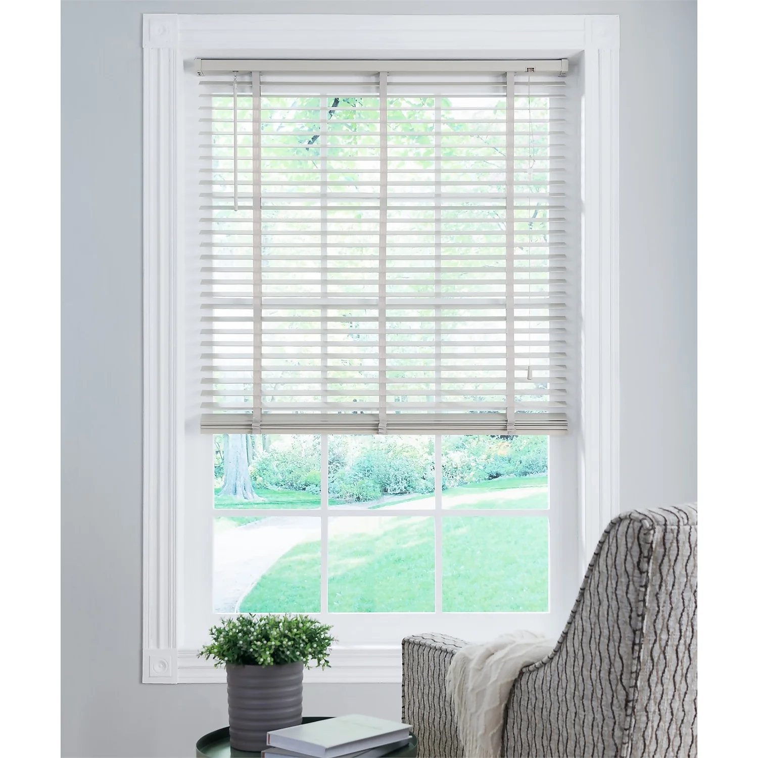 50mm Wood Venetian Blind - Grey - 80x160cm 2 50mm Wood Venetian Blind - Grey - 80x160cm - Image 2