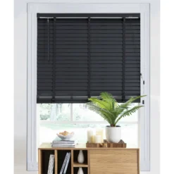 50mm Wood Venetian Blind - Slate - 80x160cm