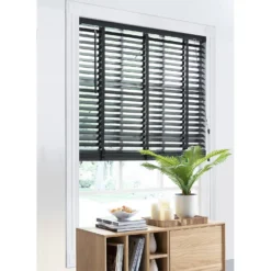 50mm Wood Venetian Blind - Slate - 180x160cm -Curver Shop 13206171 9234884243007203