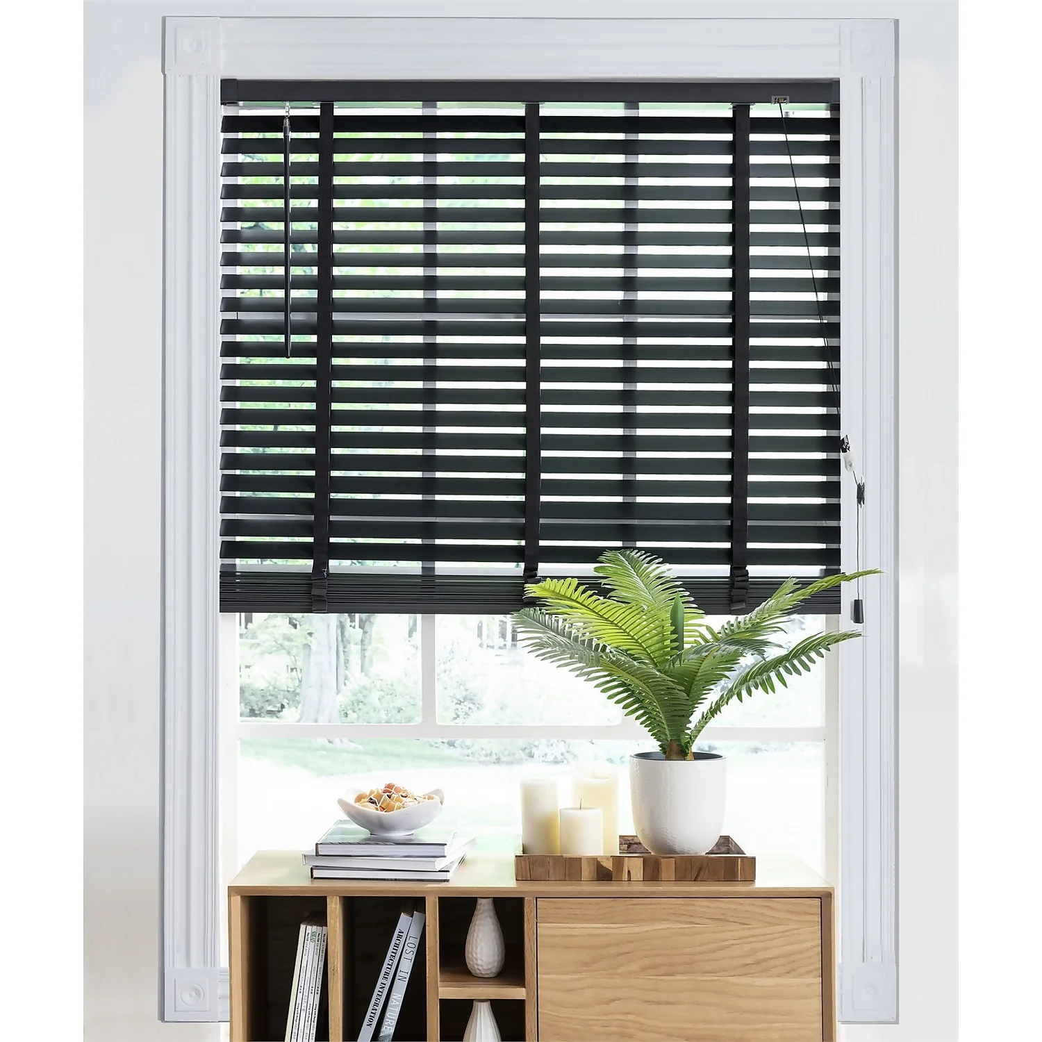 50mm Wood Venetian Blind - Slate - 170x160cm 2 50mm Wood Venetian Blind - Slate - 170x160cm - Image 2