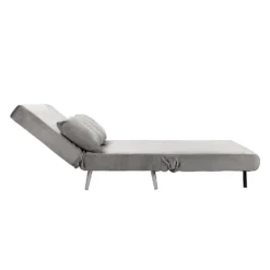Freya Velvet Folding Sofa Bed - Grey -Curver Shop 13222764 1794933444642950