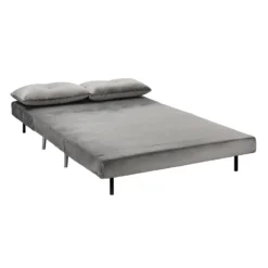 Freya Velvet Folding Sofa Bed - Grey -Curver Shop 13222764 5844933444694100