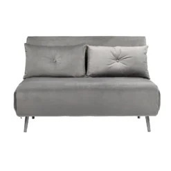 Freya Velvet Folding Sofa Bed - Grey -Curver Shop 13222764 7844933444496055