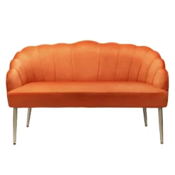Sophia Scallop Occasional Sofa - Burnt Orange -Curver Shop 13222766 1964920057576972