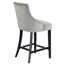 Annabelle Velvet Bar Stool - Grey -Curver Shop 13223761 2014927306609680
