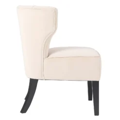 Sadie Velvet Accent Chair - Ivory -Curver Shop 13223762 1734927512058890