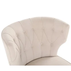 Sadie Velvet Accent Chair - Ivory -Curver Shop 13223762 3894927512142902