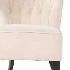 Sadie Velvet Accent Chair - Ivory -Curver Shop 13223762 4404927512171000