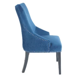 Annabelle Pleated Back Velvet Dining Chairs - Set Of 2 - Navy -Curver Shop 13223766 1044926476936469